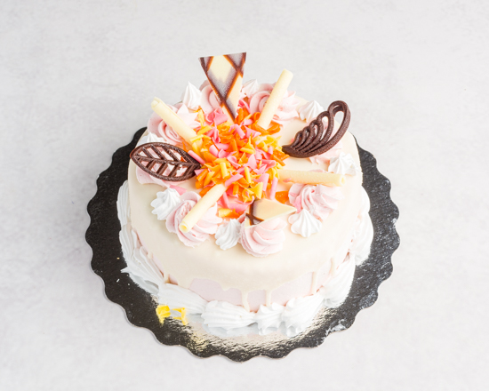 White Chocolate Raspberry Round 5" Cake
